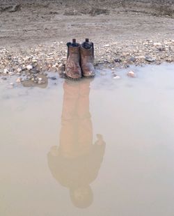 Reflection of water on beach