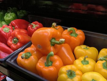 Close-up of bell peppers for sale