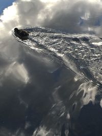 View of sea against cloudy sky