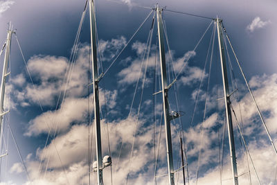 Low angle view of sailboat against sky