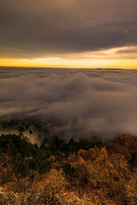 Scenic view of dramatic sky during sunset