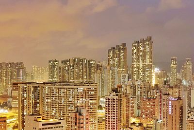 Illuminated city at night