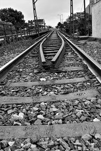 Railroad tracks against sky