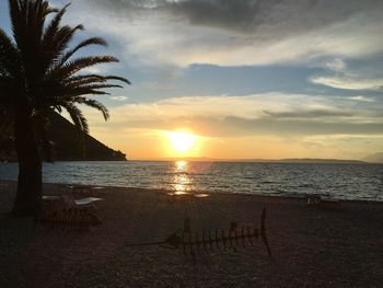 Scenic view of sea during sunset