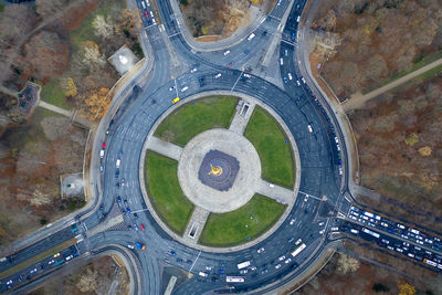 High angle view of cars on road
