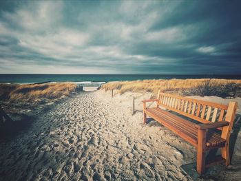 Scenic view of beach against sky