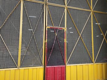 Full frame shot of multi colored metal wall