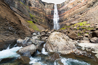 Scenic view of waterfall