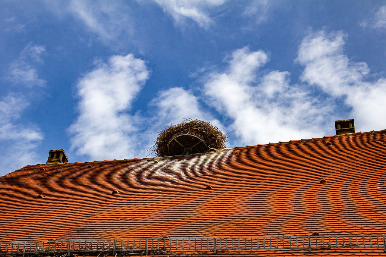 LOW ANGLE VIEW OF ROOF AGAINST SKY