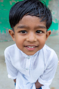 Portrait of cute boy smiling