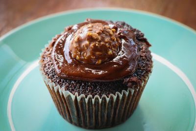 Close-up of cupcakes in plate