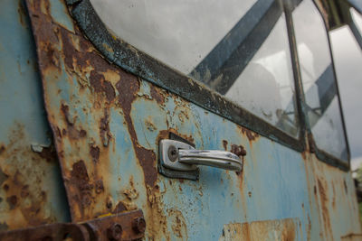 Close-up of rusty metal door