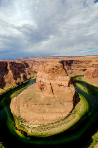 Scenic view of landscape against cloudy sky