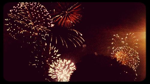 Low angle view of firework display