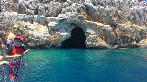 Rock formations in sea