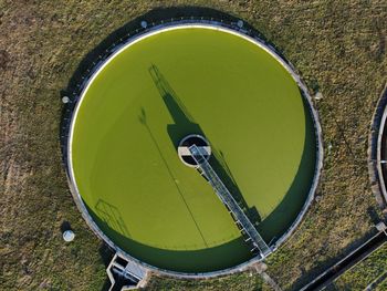 High angle view of basketball hoop on field