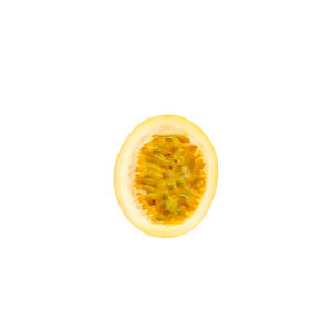 Directly above shot of lemon slice against white background