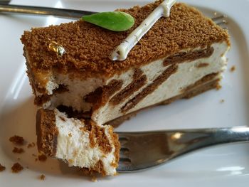 Close-up of cake in plate