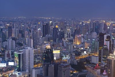 The city skyline of bangkok thailand and its skyscrapers at night