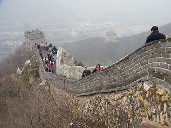 Tourists on mountain