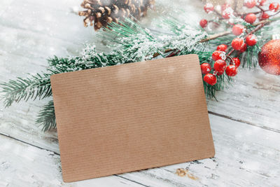 High angle view of christmas tree