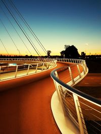 Suspension bridge over river