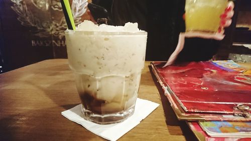 Close-up of drink on table