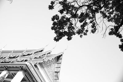 Low angle view of built structure against clear sky