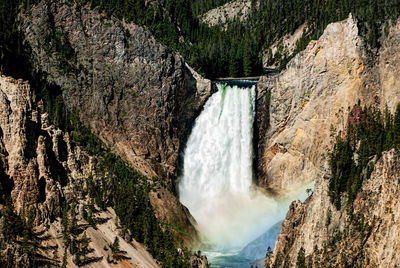 Scenic view of waterfall