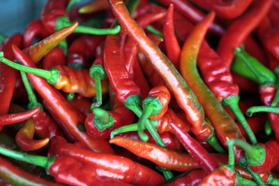 Extreme close up of chilies