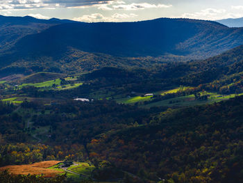 Aerial view of mountain range