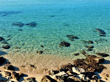 Scenic view of sea and rocks