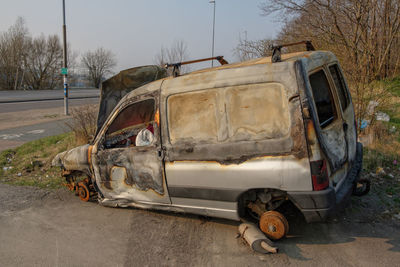 Abandoned car on street