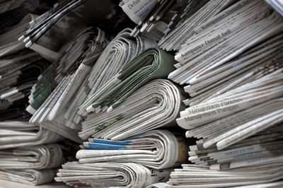 Full frame shot of newspapers