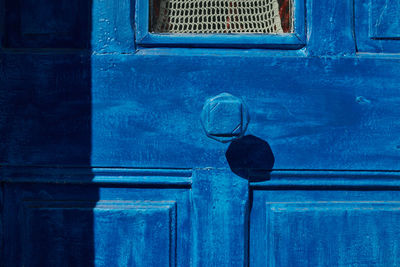 Close-up of blue door