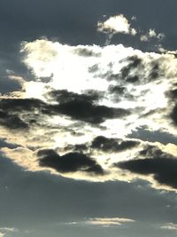 Low angle view of clouds in sky