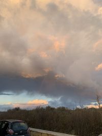 Storm clouds over land