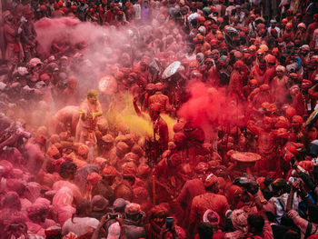 Group of people enjoying in temple