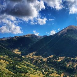 Scenic view of mountains against sky