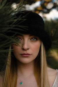 Close-up portrait of a beautiful young woman