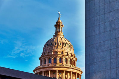 Low angle view of congress building against blue sky