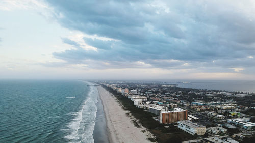 High angle view of sea against sky