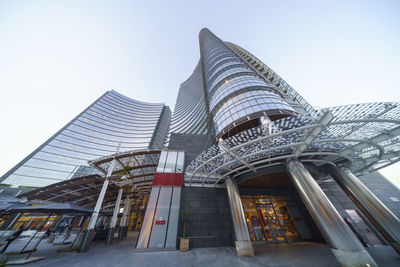 Low angle view of modern building against sky