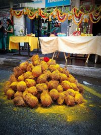 Various fruits for sale at market stall