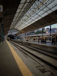 Train at railroad station platform