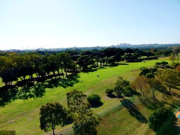 Scenic view of landscape against clear sky