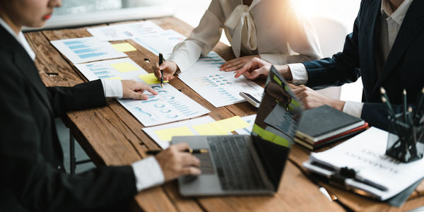 Business colleagues working at office
