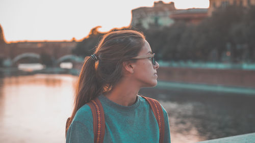 Close-up of woman looking away