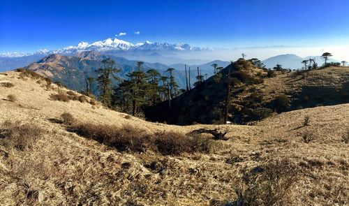 Scenic view of mountains against sky