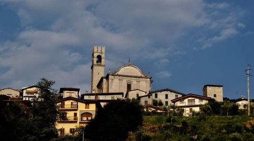 Low angle view of buildings against sky